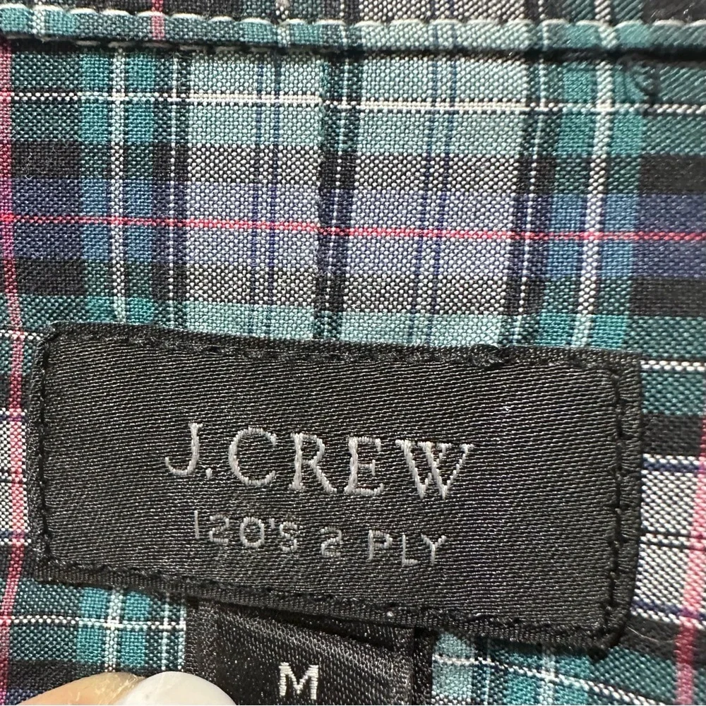 J.Crew men’s Ludlow collared button down plaid green blue medium
